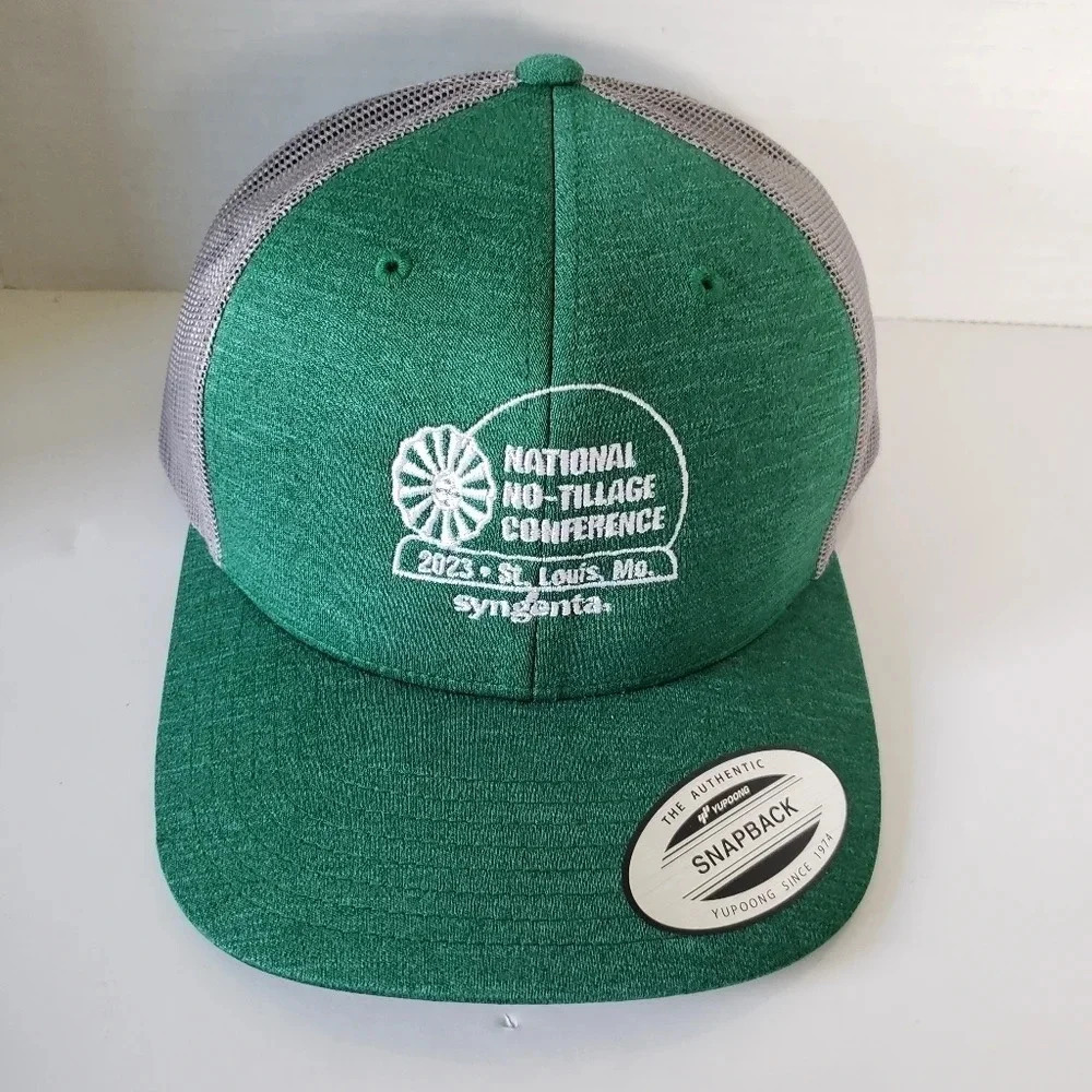 The Authentic  Snapback National No Tillage Conference 2023 Mens Green hat.